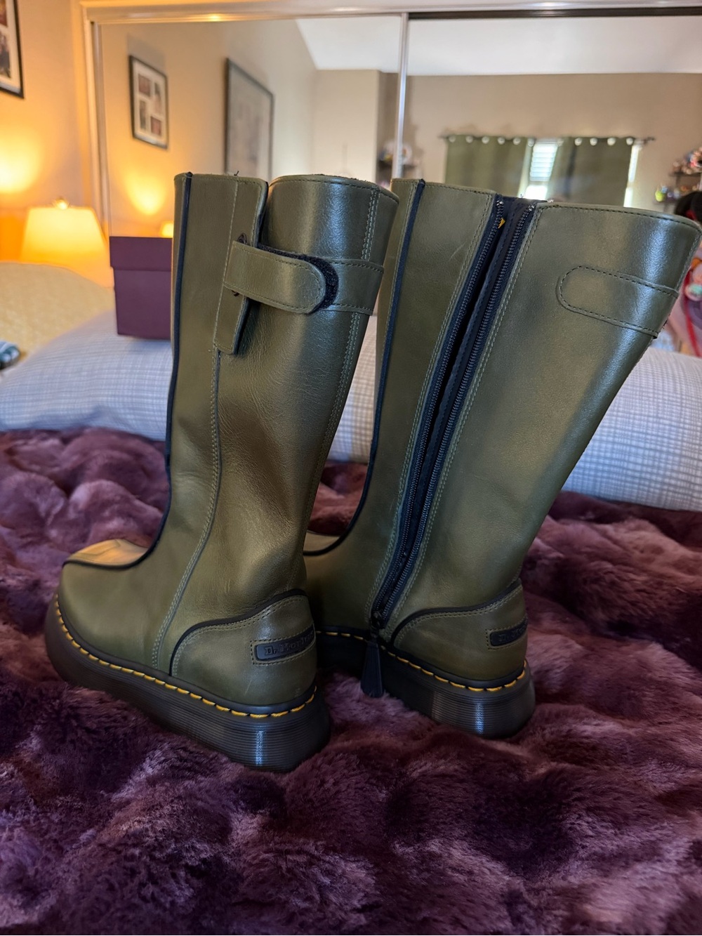 Dr. Martens Buzz Hi Boots in the Olive Green - Picture 2 of 6